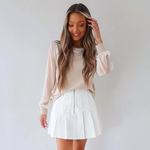 Hope’s Feeling Better Top Beige Jeweled Medium - Picture 1 of 5